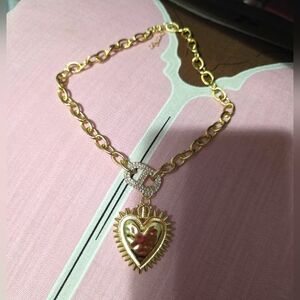 Gold Heart Pendant Necklace